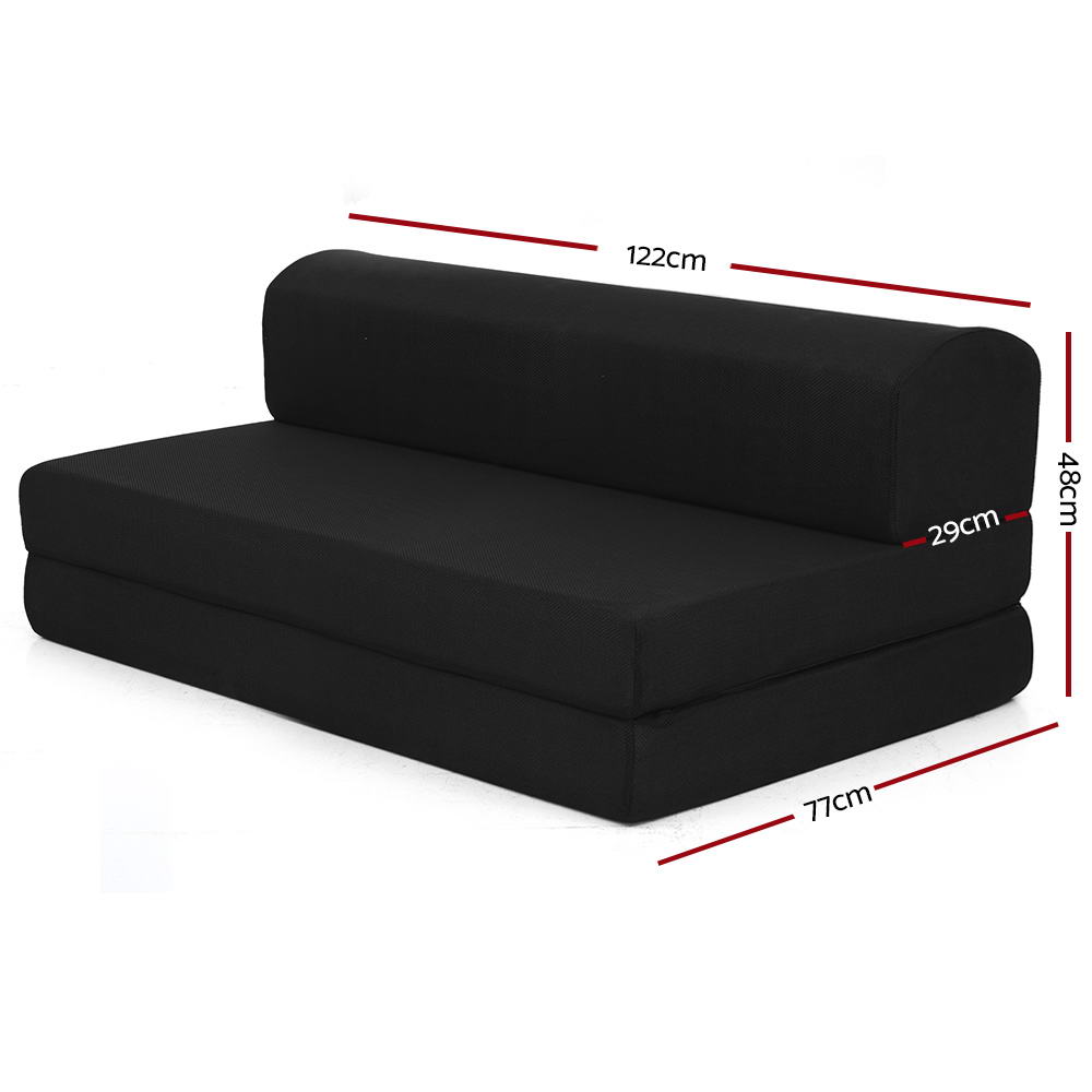 Giselle Bedding Foldable Mattress Folding Foam Bed Mat Double Black FOAM-MFM-CU02-DOU-MES-BK