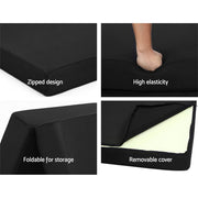 Giselle Bedding Foldable Mattress Folding Foam Bed Mat Double Black FOAM-MFM-CU02-DOU-MES-BK