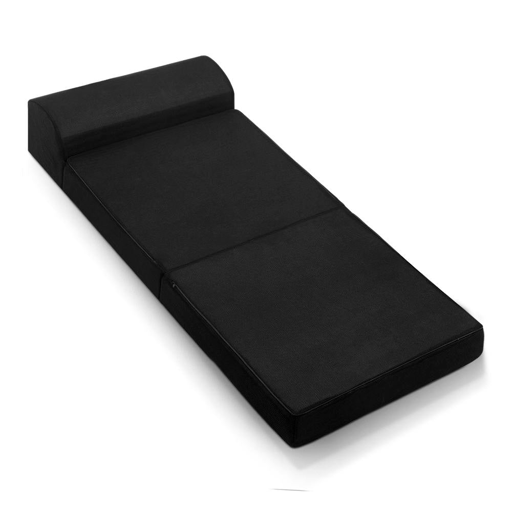 Giselle Bedding Foldable Mattress Folding Foam Bed Mat Black FOAM-MFM-CU02-MES-BK