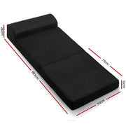 Giselle Bedding Foldable Mattress Folding Foam Bed Mat Black FOAM-MFM-CU02-MES-BK