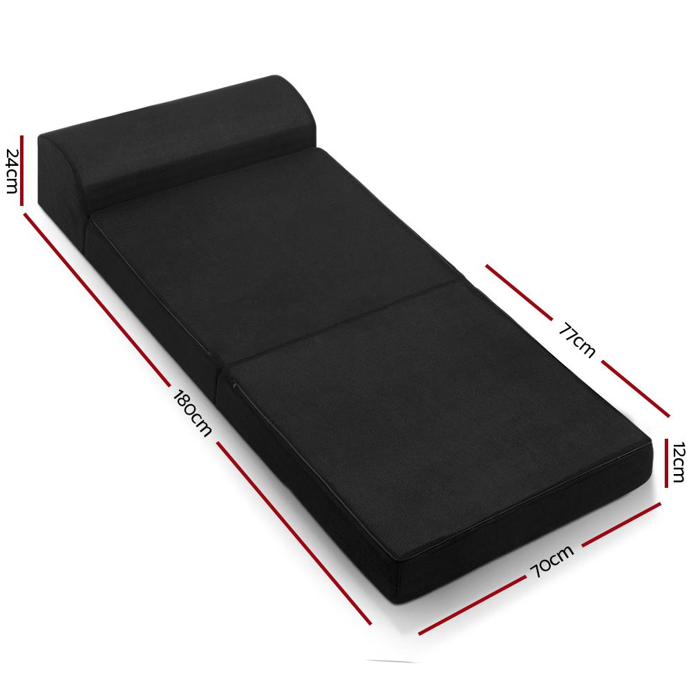 Giselle Bedding Foldable Mattress Folding Foam Bed Mat Black FOAM-MFM-CU02-MES-BK