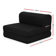 Giselle Bedding Foldable Mattress Folding Foam Bed Mat Black FOAM-MFM-CU02-MES-BK