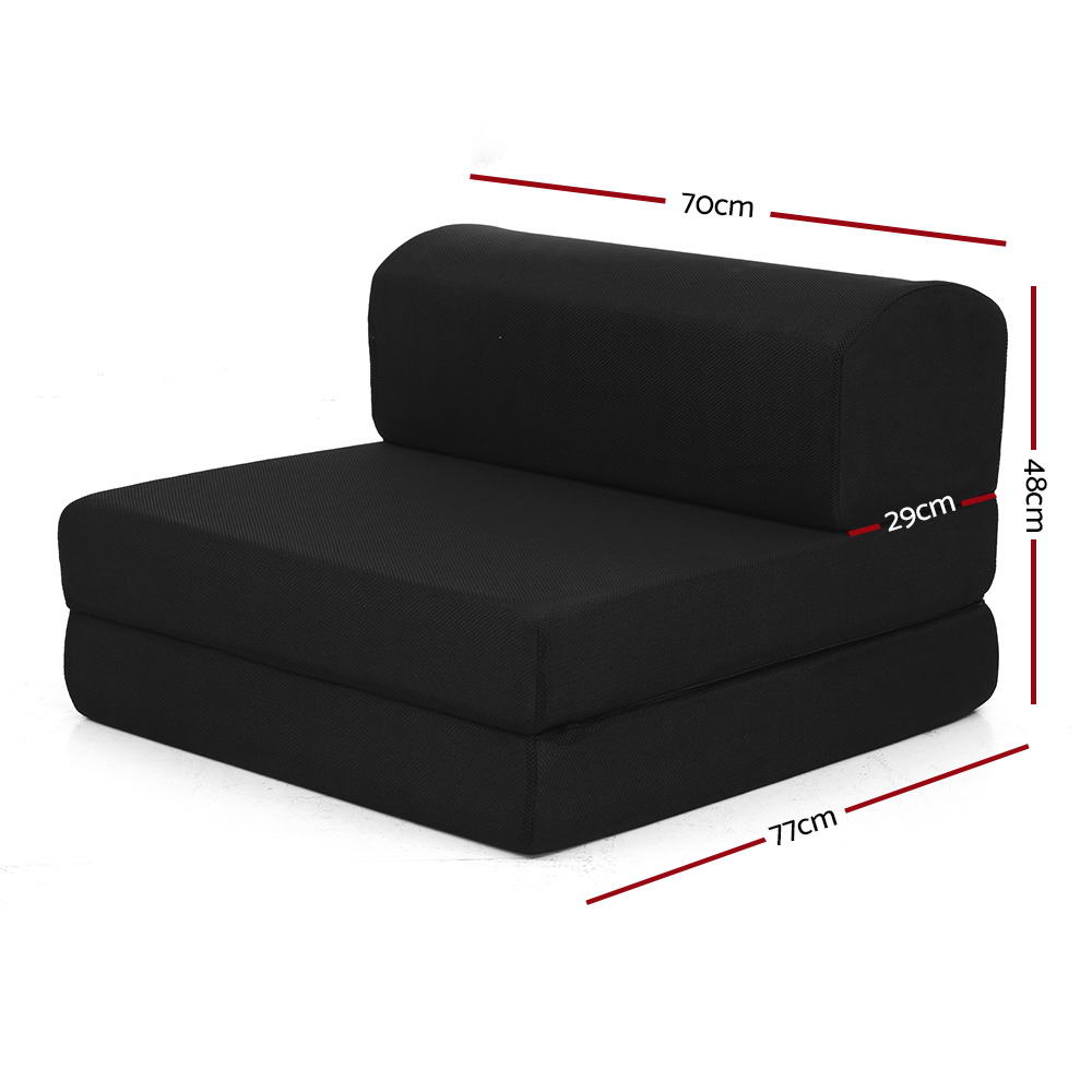 Giselle Bedding Foldable Mattress Folding Foam Bed Mat Black FOAM-MFM-CU02-MES-BK