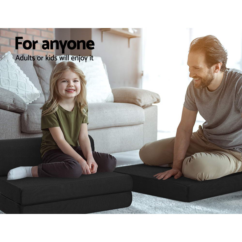 Giselle Bedding Foldable Mattress Folding Foam Bed Mat Black FOAM-MFM-CU02-MES-BK