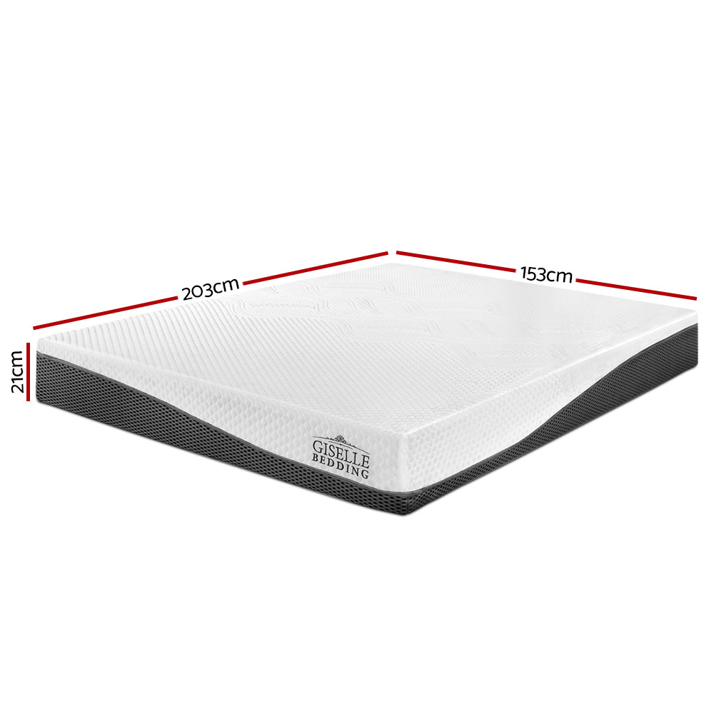 Giselle Bedding Memory Foam Mattress Bed Cool Gel Non Spring 21cm Queen FOAM-MFM-H021-Q