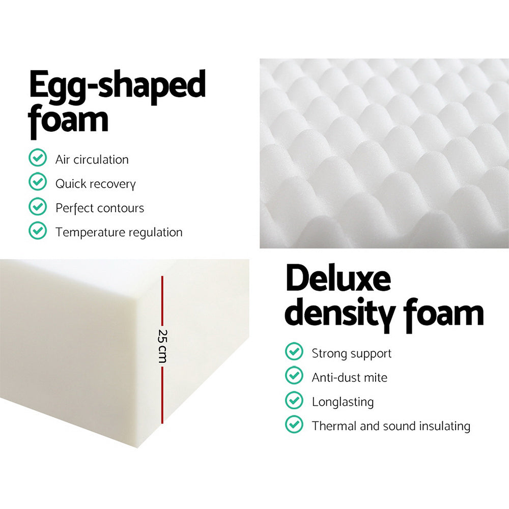 Giselle Bedding Memory Foam Mattress Bed Cool Gel 25cm King Single FOAM-MFM-H025-KS