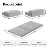 Giselle Foldable Mattress Folding Sofa Bed 4-fold Sleeping Camping Cushion Mat FOAM-MFM-LOGI-LI-GY