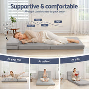 Giselle Foldable Mattress Folding Sofa Bed 4-fold Sleeping Camping Cushion Mat FOAM-MFM-LOGI-LI-GY