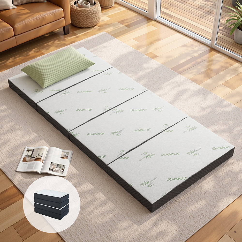 Giselle Bedding Foldable Mattress Folding Foam Sofa Bed Mat Bamboo FOAM-MFM-RAFA-BAM-BK