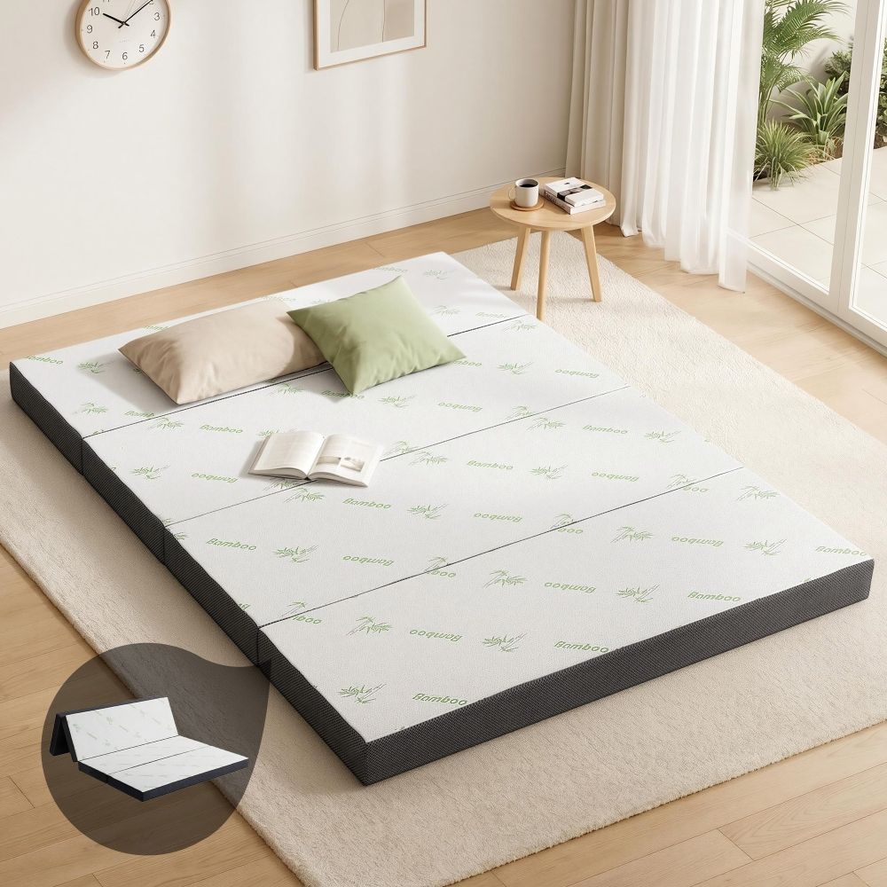 Giselle Bedding Foldable Mattress Folding Foam Queen Bamboo FOAM-MFM-RAFA-BAM-Q