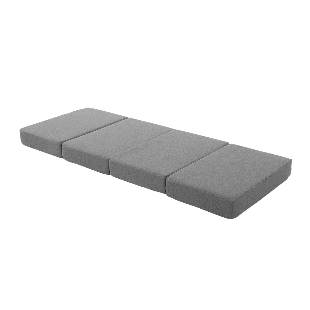 Giselle Bedding Foldable Mattress Folding Foam Single Grey FOAM-MFM-RAFA-GY