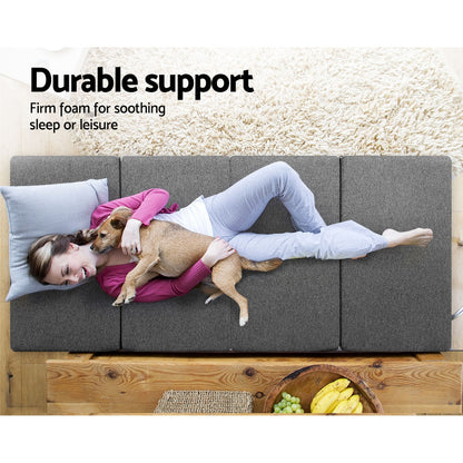 Giselle Bedding Foldable Mattress Folding Foam Single Grey FOAM-MFM-RAFA-GY
