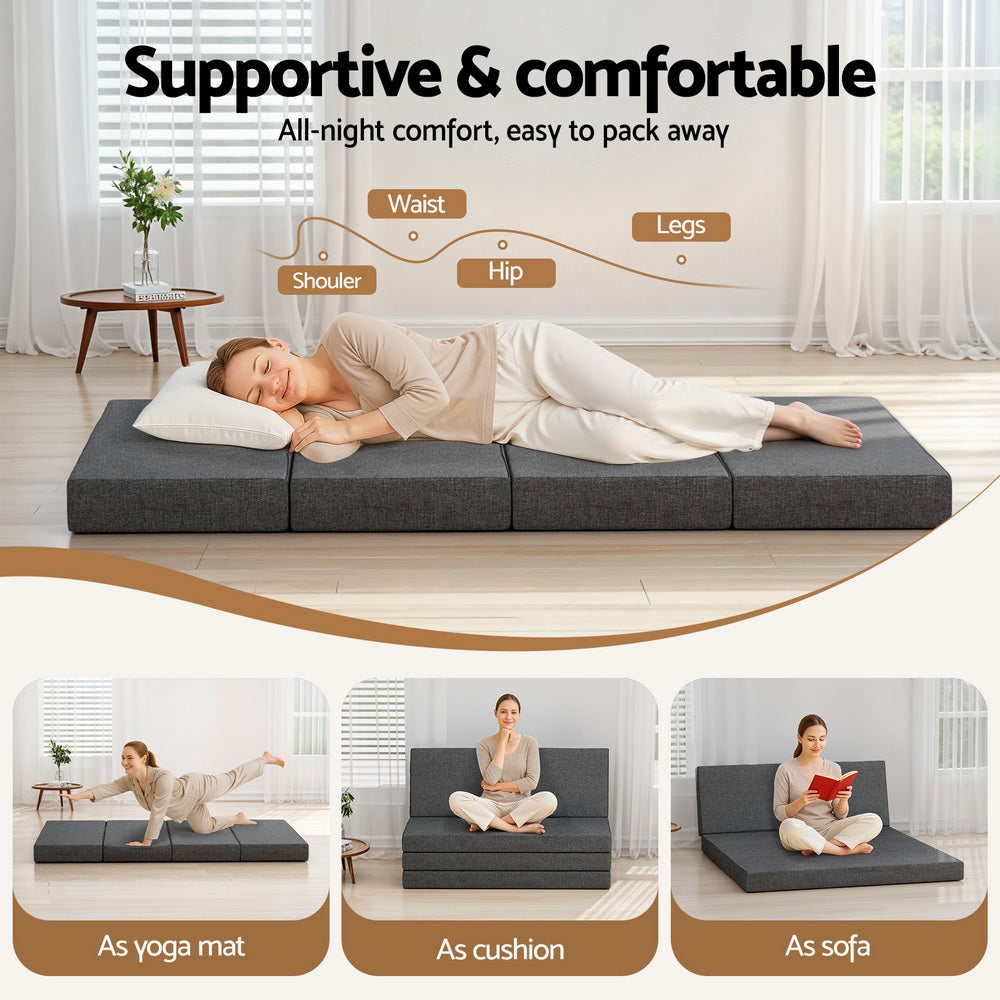 Giselle Bedding Foldable Mattress Folding Foam Mattresses Portable Mat Double FOAM-MFM-RAFA-GY-D