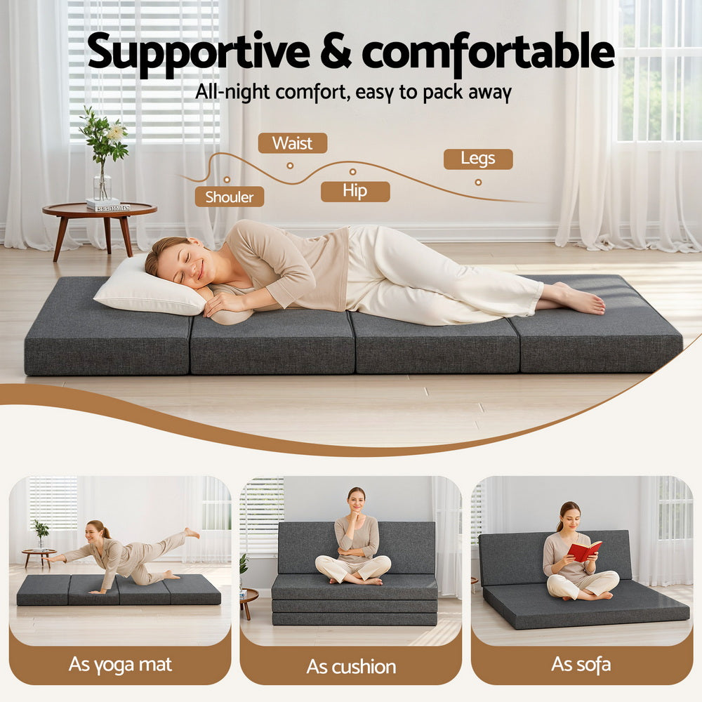 Giselle Bedding Foldable Mattress Folding Foam Mattresses Portable Mat Queen FOAM-MFM-RAFA-GY-Q