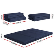 Giselle Foldable Mattress Folding Foam Mattresses Portable Floor Mat Blue Double FOAM-MFM-RAFA-MESH-D