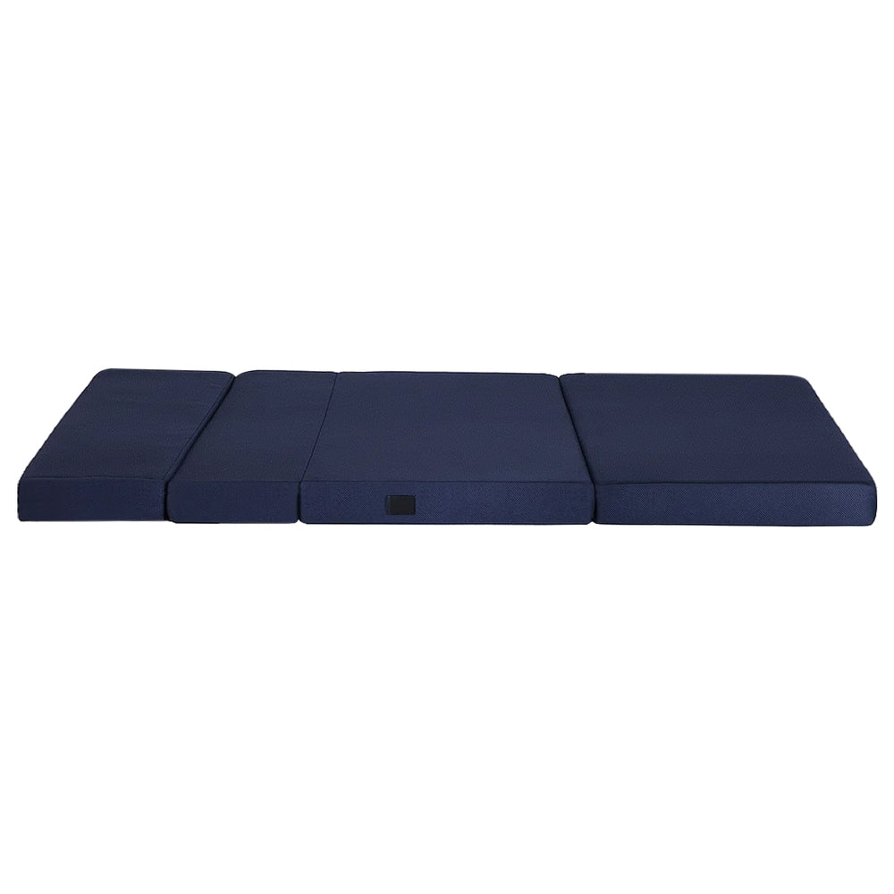 Giselle Foldable Mattress Folding Foam Mattresses Portable Floor Mat Blue Double FOAM-MFM-RAFA-MESH-D