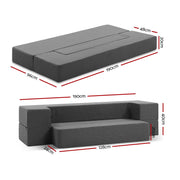 Giselle Bedding Foldable Mattress Folding Foam Sofa Bed Chair Grey FOAM-MFM-SOFA-01-GY