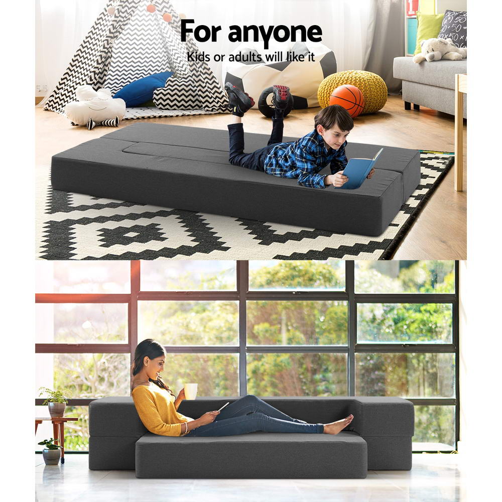 Giselle Bedding Foldable Mattress Folding Foam Sofa Bed Chair Grey FOAM-MFM-SOFA-01-GY