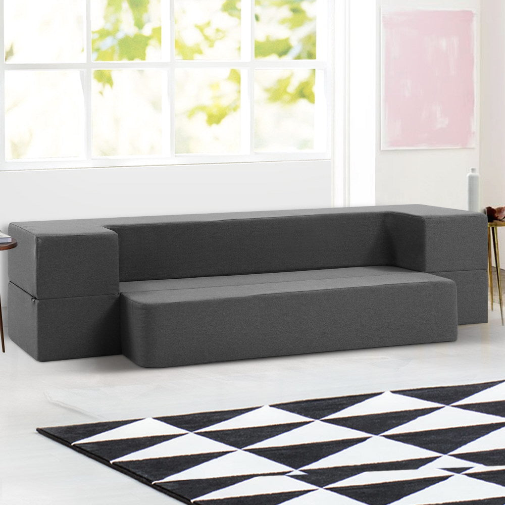 Giselle Bedding Foldable Mattress Folding Foam Sofa Bed Chair Grey FOAM-MFM-SOFA-01-GY