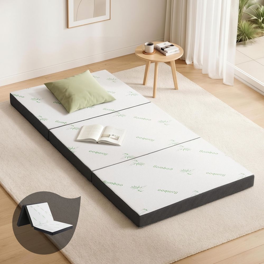 Giselle Bedding Foldable Mattress Folding Foam Single Bamboo FOAM-MFM-TRIO-BAM-BK
