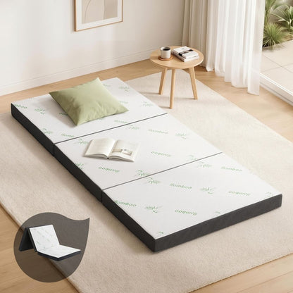 Giselle Bedding Foldable Mattress Folding Foam Single Bamboo FOAM-MFM-TRIO-BAM-BK