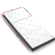 Giselle Bedding Foldable Mattress Folding Foam Single Bamboo FOAM-MFM-TRIO-BAM-BK