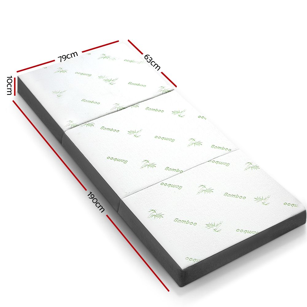 Giselle Bedding Foldable Mattress Folding Foam Single Bamboo FOAM-MFM-TRIO-BAM-BK