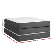 Giselle Bedding Foldable Mattress Folding Foam Single Bamboo FOAM-MFM-TRIO-BAM-BK