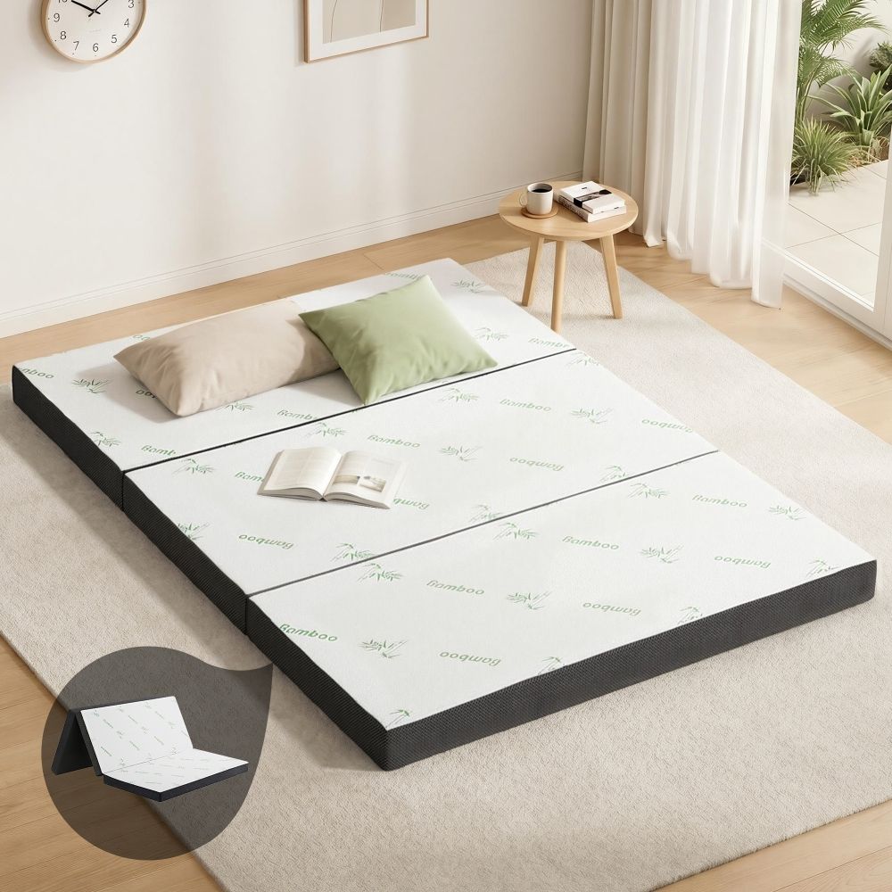 Giselle Bedding Foldable Mattress Folding Foam Double Bamboo FOAM-MFM-TRIO-BAM-BK-D