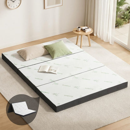 Giselle Bedding Foldable Mattress Folding Foam Double Bamboo FOAM-MFM-TRIO-BAM-BK-D