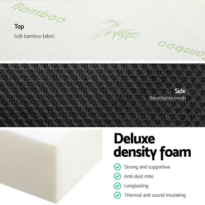 Giselle Bedding Foldable Mattress Folding Foam Double Bamboo FOAM-MFM-TRIO-BAM-BK-D