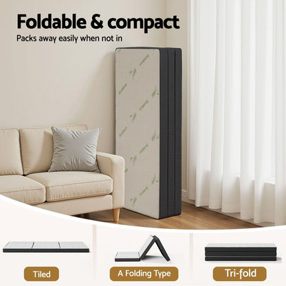 Giselle Foldable Mattress Folding Foam Mattresses Bamboo Queen FOAM-MFM-TRIO-BAM-BK-Q