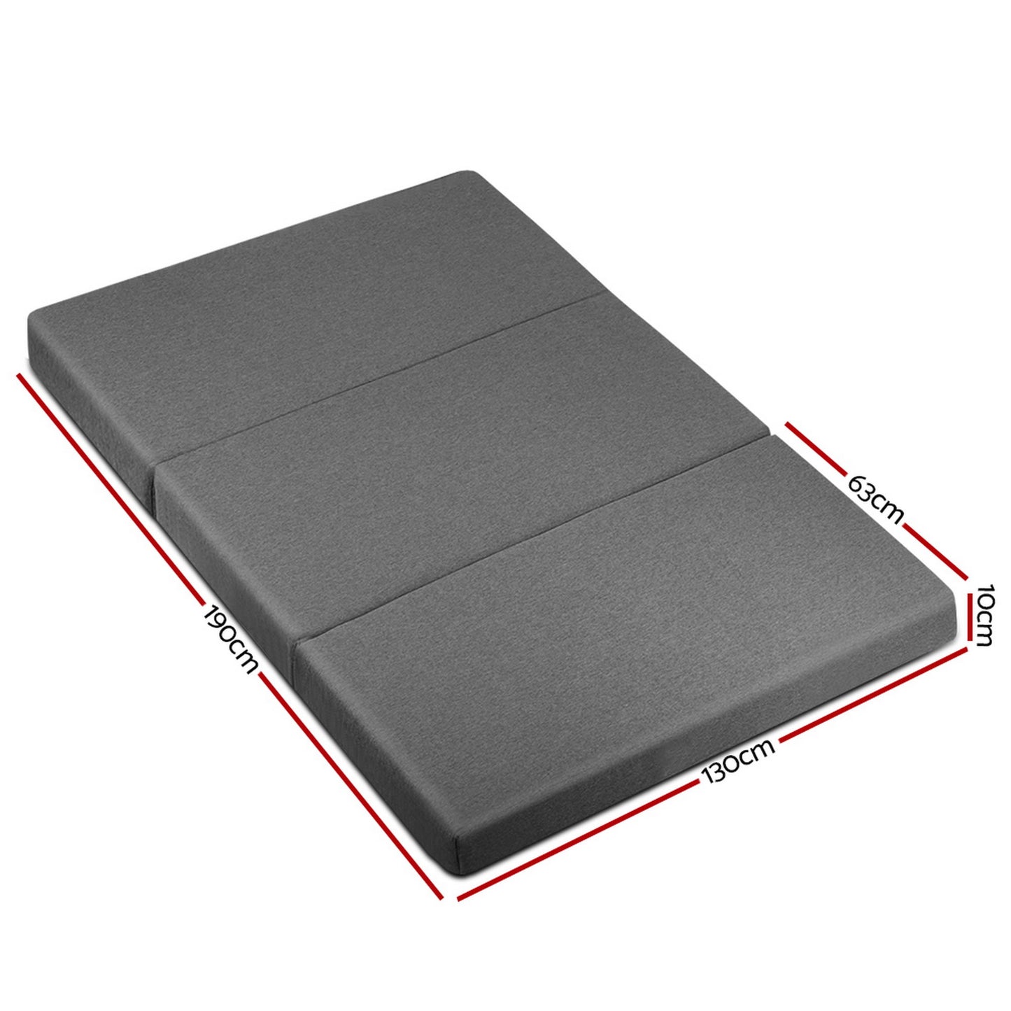Giselle Bedding Foldable Mattress Folding Foam Double Grey FOAM-MFM-TRIO-DOU-GY