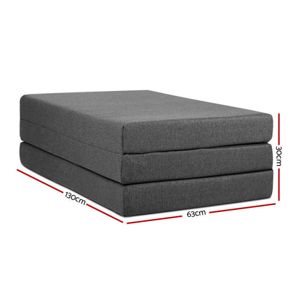 Giselle Bedding Foldable Mattress Folding Foam Double Grey FOAM-MFM-TRIO-DOU-GY