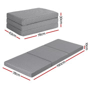 Giselle Foldable Mattress Folding Sofa Bed Trifold Memory Foam Camping Cushion Mat FOAM-MFM-TRIO-DUAL-GY