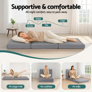 Giselle Foldable Mattress Folding Sofa Bed Trifold Memory Foam Camping Cushion Mat FOAM-MFM-TRIO-DUAL-GY