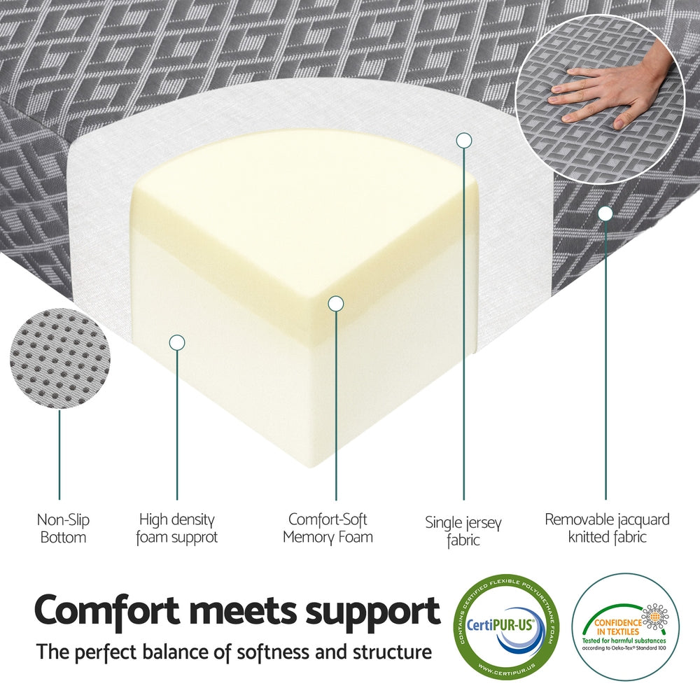 Giselle Foldable Mattress Folding Sofa Bed Trifold Memory Foam Camping Cushion Mat FOAM-MFM-TRIO-DUAL-GY