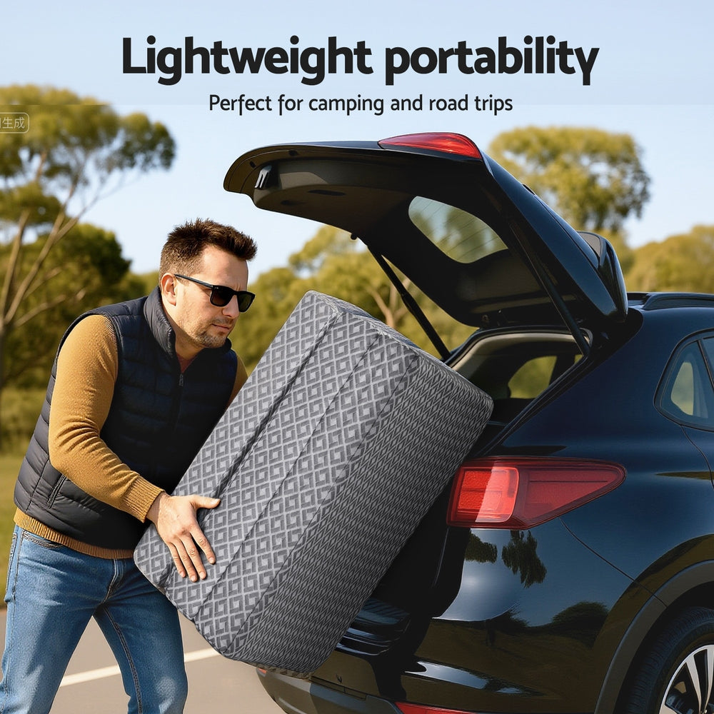 Giselle Foldable Mattress Folding Sofa Bed Trifold Memory Foam Camping Cushion Mat FOAM-MFM-TRIO-DUAL-GY