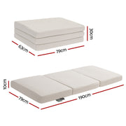 Giselle Bedding Foldable Mattress Fleece Portable 3-fold Folding Foam Mattresses FOAM-MFM-TRIO-FE