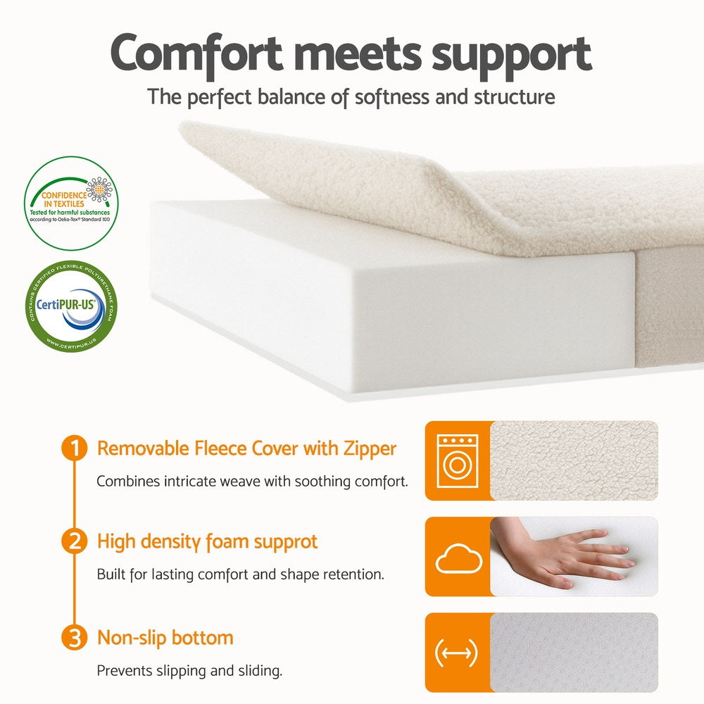Giselle Bedding Foldable Mattress Fleece Portable 3-fold Folding Foam Mattresses FOAM-MFM-TRIO-FE