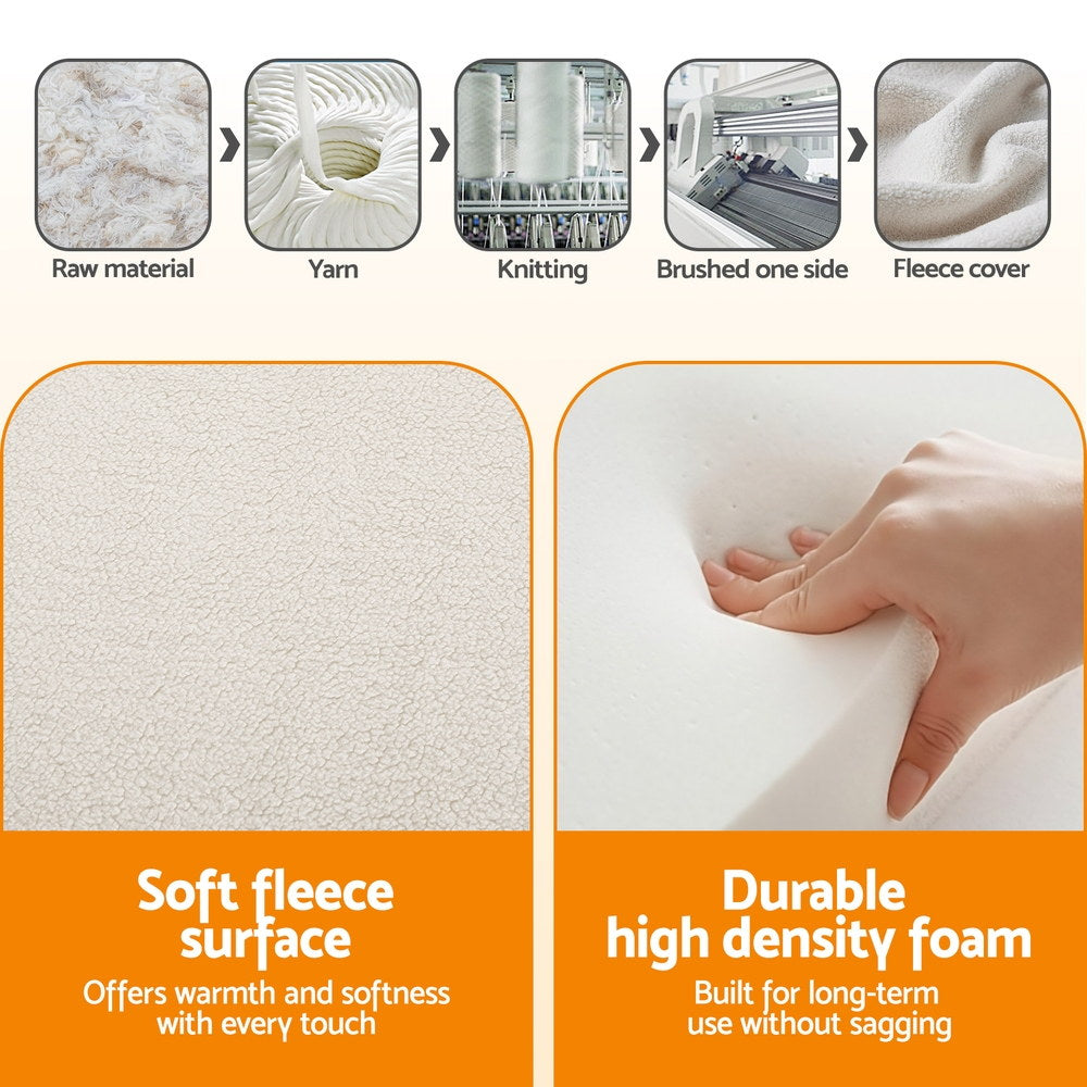 Giselle Bedding Foldable Mattress Fleece Portable 3-fold Folding Foam Mattresses FOAM-MFM-TRIO-FE