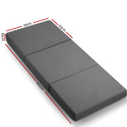 Giselle Bedding Foldable Mattress Folding Foam Bed Single Grey FOAM-MFM-TRIO-GY