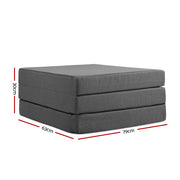 Giselle Bedding Foldable Mattress Folding Foam Bed Single Grey FOAM-MFM-TRIO-GY