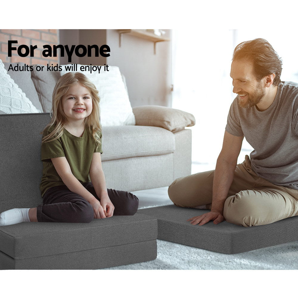 Giselle Bedding Foldable Mattress Folding Foam Bed Single Grey FOAM-MFM-TRIO-GY
