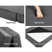 Giselle Bedding Foldable Mattress Folding Foam Bed Single Grey FOAM-MFM-TRIO-GY
