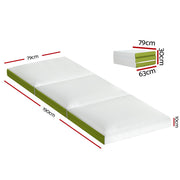 Giselle Bedding Foldable Mattress Folding Foam Trifold Green FOAM-MFM-TRIO-MES-GN