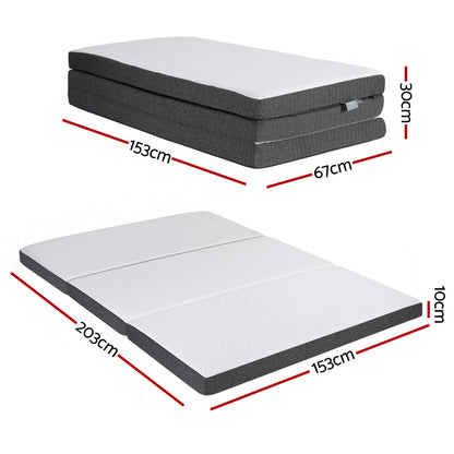 Giselle Bedding Foldable Mattress Folding Sofa Bed Tri-Fold Memory Foam Tencel Queen FOAM-MFM-TRIO-WB-Q