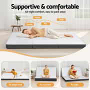 Giselle Bedding Foldable Mattress Folding Sofa Bed Tri-Fold Memory Foam Tencel Queen FOAM-MFM-TRIO-WB-Q