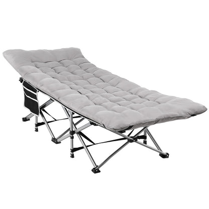 Artiss Folding Bed With Mattress Heavy Duty Grey 185CM FOLD-71-MAT-GY