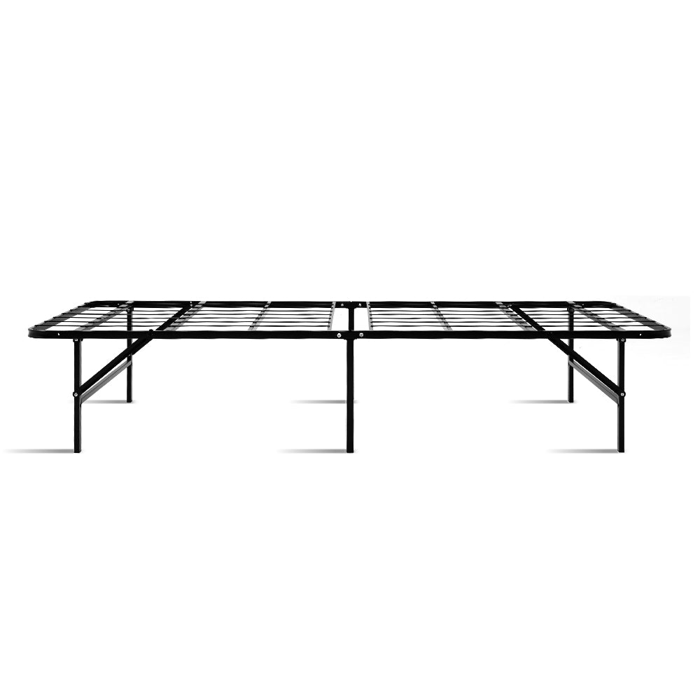 Artiss Folding Bed Frame Metal Base - Single FOLD-D-SINGLE-BK